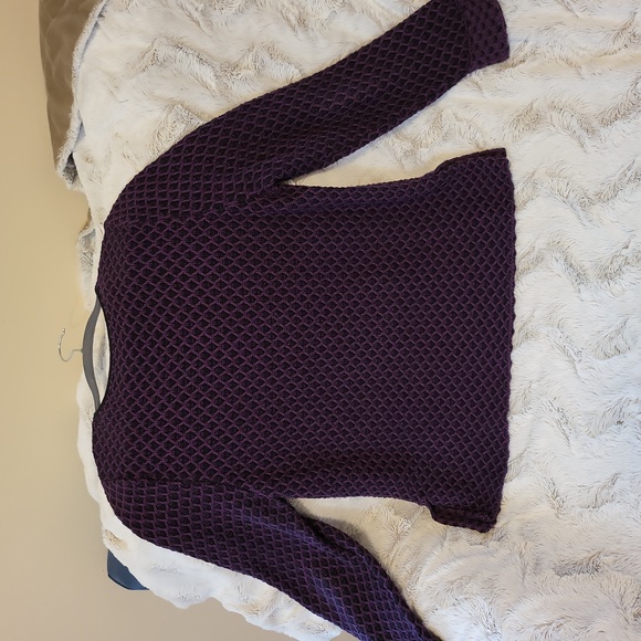 Habitat ladies waffle knit sweater, purple, size large - Picture 3 of 5